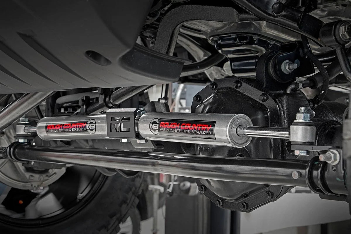 N3 Steering Stabilizer Dual 2.5-8 Inch Lift Jeep Gladiator JT/Wrangler JL 18-25 by Rough Country