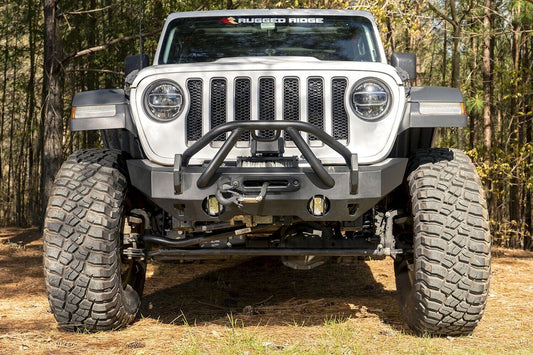 HD Bumper Stubby Front  Wrangler JK, JL, JT Gladiator 07-24 by Rugged Ridge