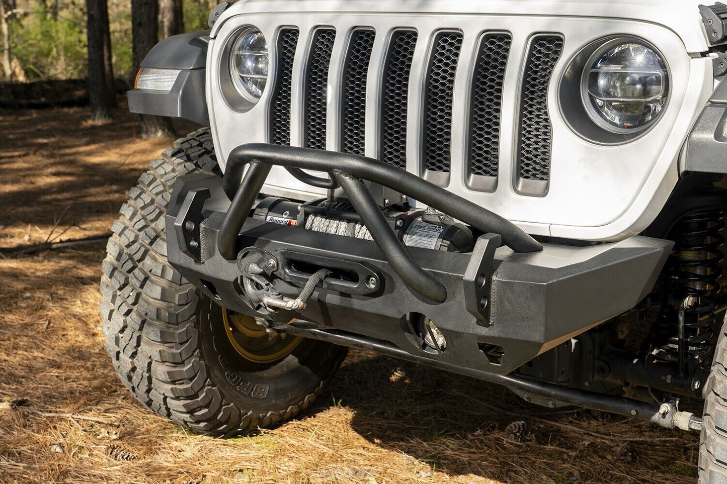 HD Bumper Stubby Front  Wrangler JK, JL, JT Gladiator 07-24 by Rugged Ridge