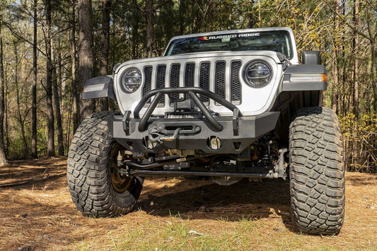 HD Bumper Stubby Front  Wrangler JK, JL, JT Gladiator 07-24 by Rugged Ridge