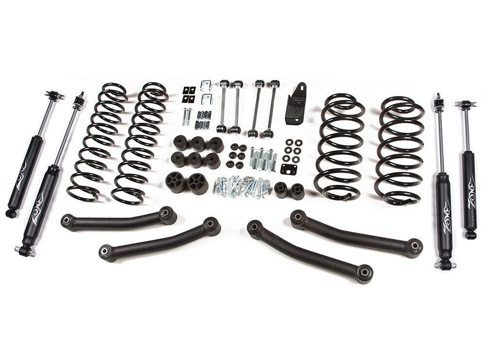 Zone Offroad 4-Inch Suspension Lift Kit Nitro Shocks Jeep Wrangler TJ
