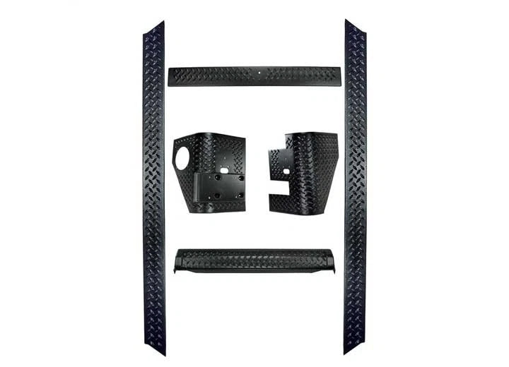 Rugged Ridge 6-Piece Body Armor Kit for Jeep Wrangler TJ Models