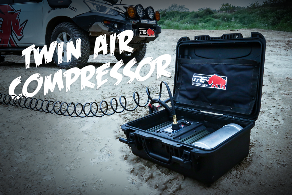 High Performance Portable Twin Motor  Air Compressor w/Tank 12V by TRE 4x4